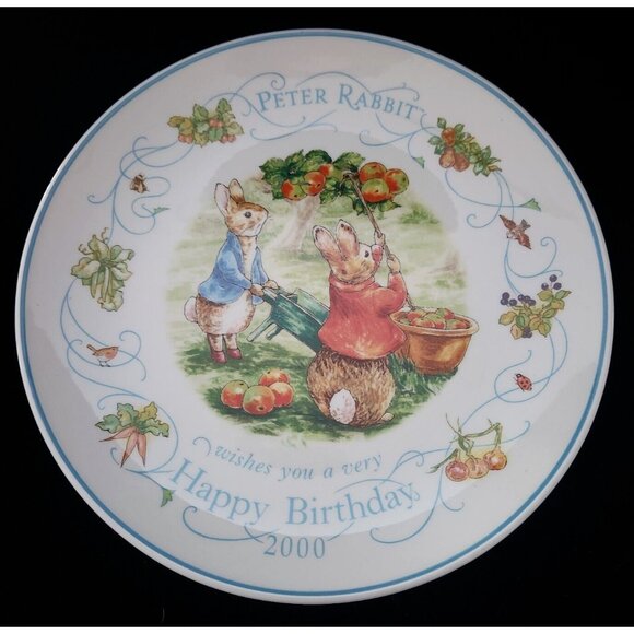 Peter Rabbit 2000 Wedgwood Happy Birthday Decorative Collectors Plate England 8" - Picture 1 of 4